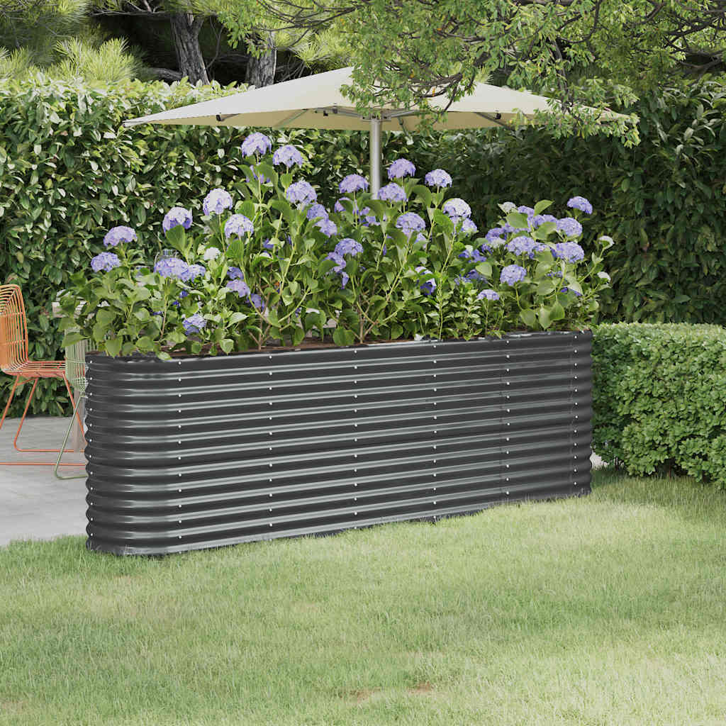 VIDAXL -Planungsbox 224x40x68 cm Pulver -Stahl -Anthrazit -Farbig