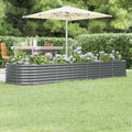 Vidaxl plantenbak 296x80x36 cm gegalvaniseerd staal antracietkleurig