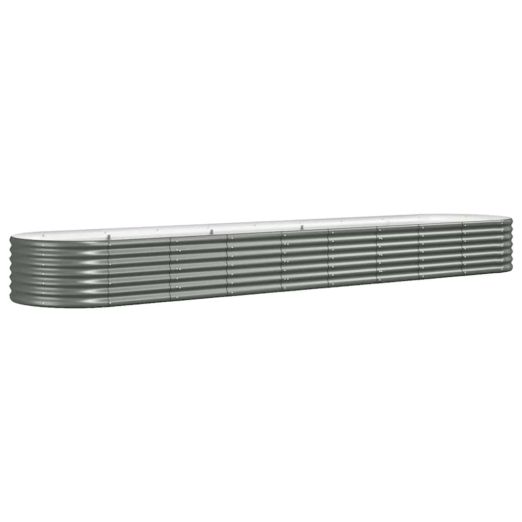 Vidaxl plantenbak 368x80x36 cm gegalvaniseerd staal grijs