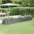 VIDAXL -Planungsbox 368x80x36 cm Pulver -beschichteter Stahl -Anthrazit -Farbig