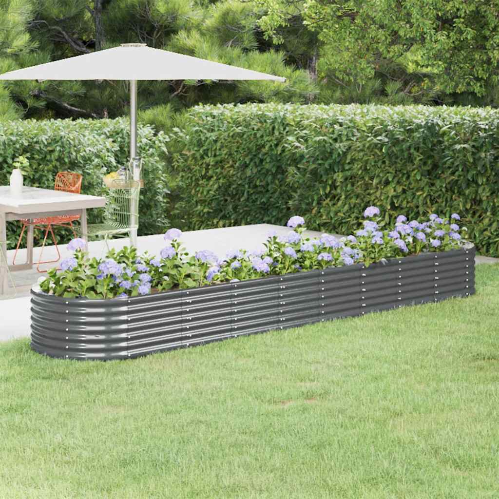 VIDAXL -Planungsbox 368x80x36 cm Pulver -beschichteter Stahl -Anthrazit -Farbig