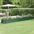Vidaxl plantenbak 440x80x36 cm gegalvaniseerd staal groen