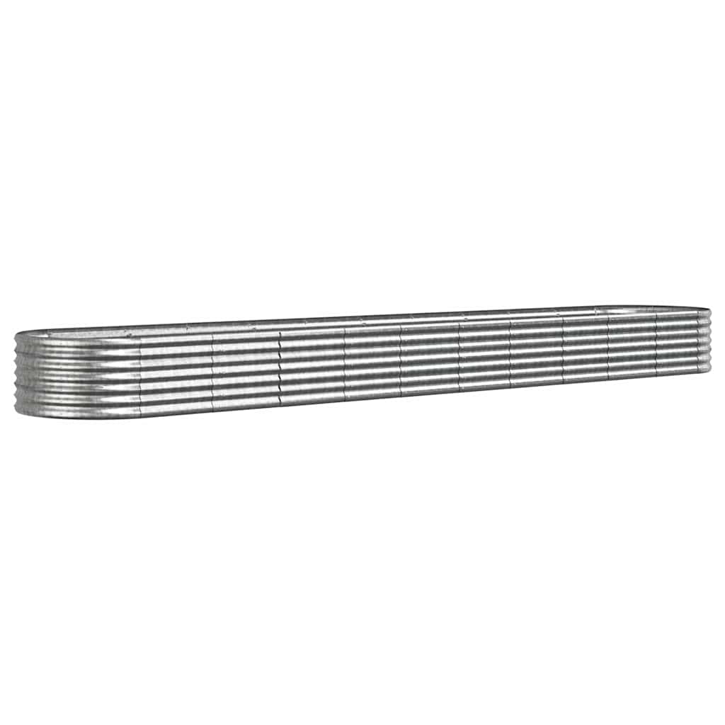 Vidaxl plantenbak 440x80x36 cm gegalvaniseerd staal zilverkleurig