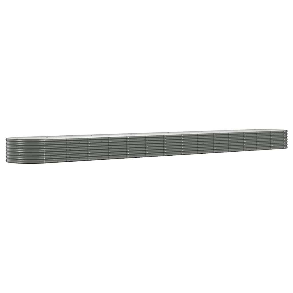 Vidaxl plantenbak 620x80x36 cm gegalvaniseerd staal grijs