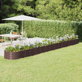 Vidaxl plantenbak 620x80x36 cm gegalvaniseerd staal bruin