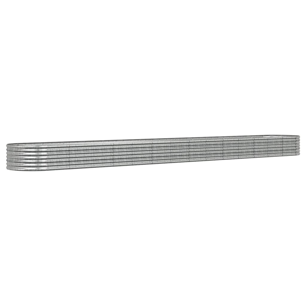 Vidaxl plantenbak 620x80x36 cm gegalvaniseerd staal zilverkleurig