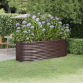 Vidaxl plantenbak 224x80x68 cm gegalvaniseerd staal bruin