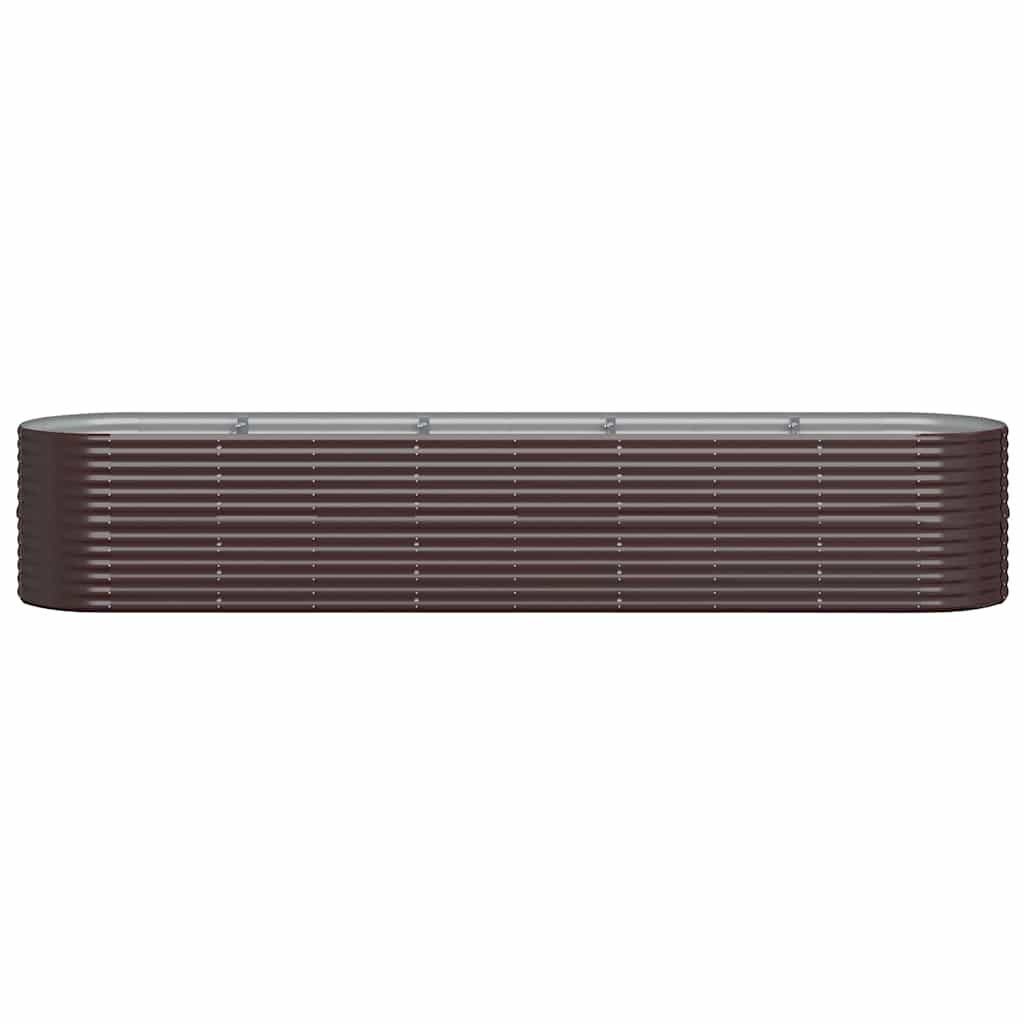 Vidaxl plantenbak 368x80x68 cm gegalvaniseerd staal bruin