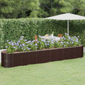 Vidaxl plantenbak 440x80x68 cm gegalvaniseerd staal bruin