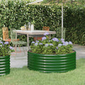 Vidaxl plantenbak 100x100x36 cm gegalvaniseerd staal groen