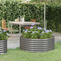 Vidaxl plantenbak 100x100x36 cm gegalvaniseerd staal grijs