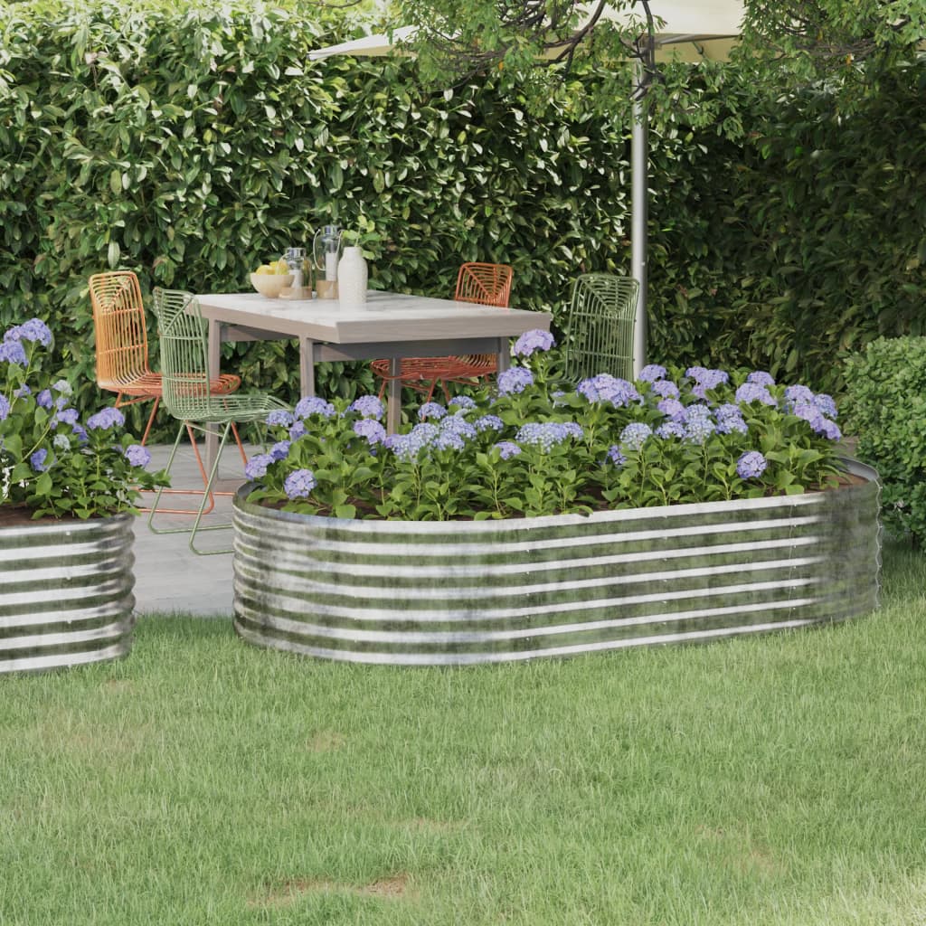 Vidaxl plantenbak 175x100x36 cm gegalvaniseerd staal zilverkleurig