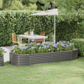 Vidaxl plantenbak 249x100x36 cm gegalvaniseerd staal grijs