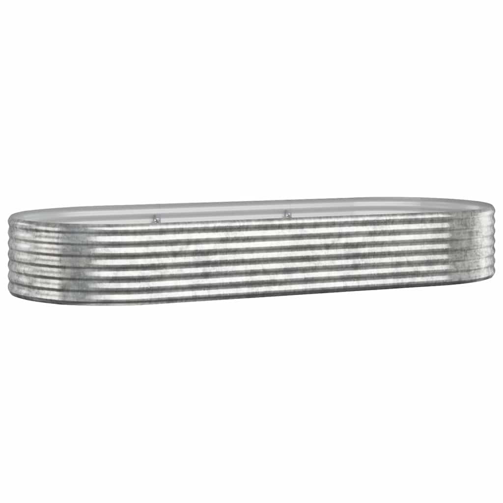 Vidaxl plantenbak 249x100x36 cm gegalvaniseerd staal zilverkleurig