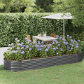 Vidaxl plantenbak 322x100x36 cm gegalvaniseerd staal antracietkleurig