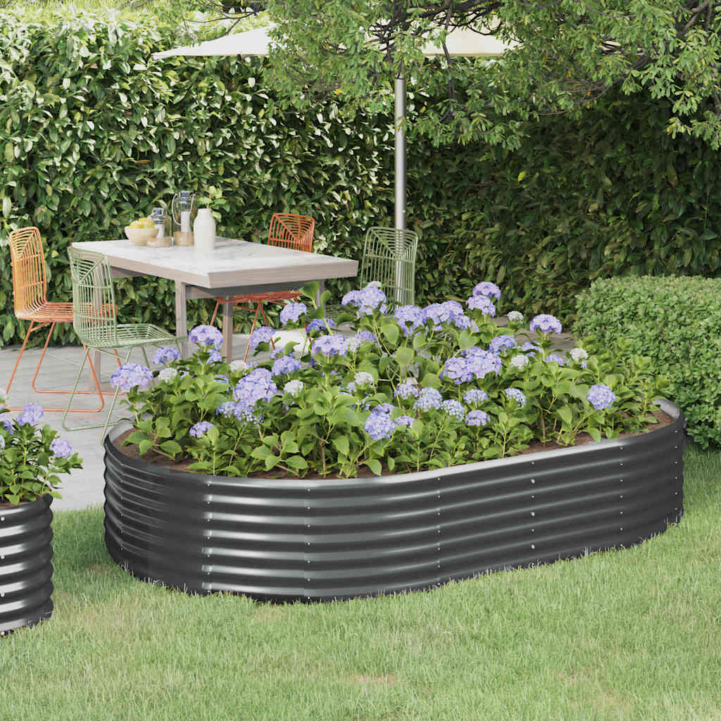 Vidaxl plantenbak 214x140x36 cm gegalvaniseerd staal antracietkleurig