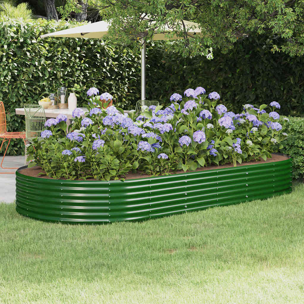 Vidaxl plantenbak 296x140x36 cm gegalvaniseerd staal groen