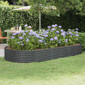 Vidaxl verhoogde tuinbak gegalvaniseerd staal 296x140x36 cm antraciet