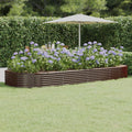 Vidaxl plantenbak 373x140x36 cm gegalvaniseerd staal bruin