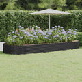 Vidaxl plantenbak 373x140x36 cm gegalvaniseerd staal antracietkleurig