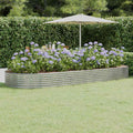 Vidaxl plantenbak 373x140x36 cm gegalvaniseerd staal zilverkleurig
