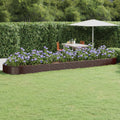 Vidaxl plantenbak 600x140x36 cm gegalvaniseerd staal bruin