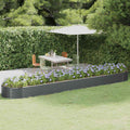 Vidaxl plantenbak 600x140x36 cm gegalvaniseerd staal antracietkleurig