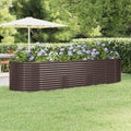 Vidaxl plantenbak 322x100x68 cm gegalvaniseerd staal bruin