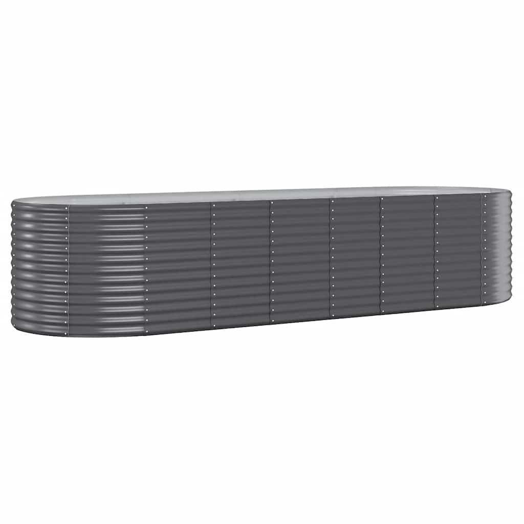 Vidaxl plantenbak 322x100x68 cm gegalvaniseerd staal antracietkleurig