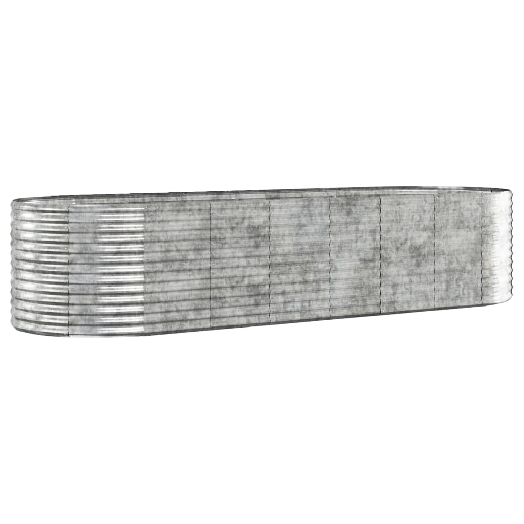 Vidaxl plantenbak 322x100x68 cm gegalvaniseerd staal zilverkleurig