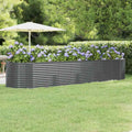 Vidaxl plantenbak 396x100x68 cm gegalvaniseerd staal antracietkleurig