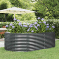 Vidaxl verhoogde tuinbak antraciet 212x140x68 cm gegalvaniseerd staal