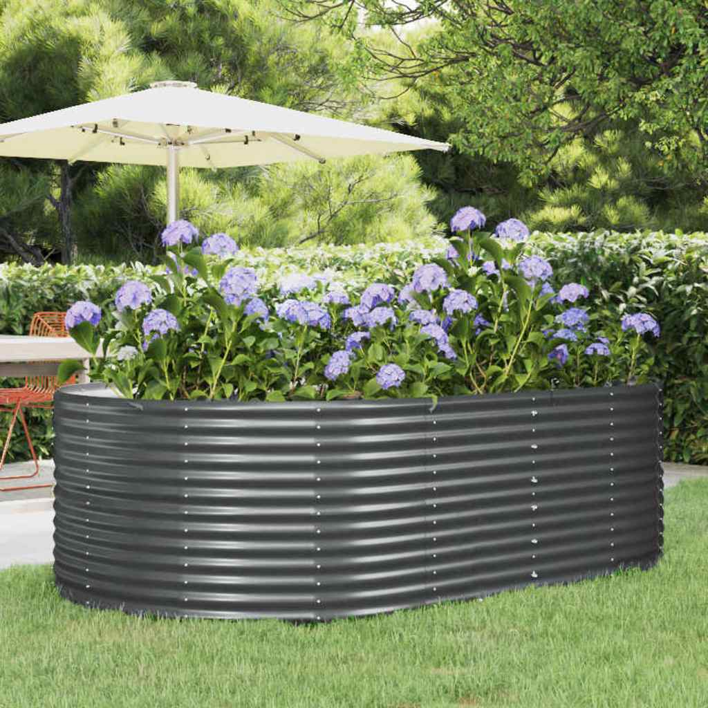 Vidaxl verhoogde tuinbak antraciet 212x140x68 cm gegalvaniseerd staal