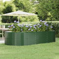 Vidaxl plantenbak 291x140x68 cm gegalvaniseerd staal groen