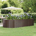 Vidaxl plantenbak 291x140x68 cm gegalvaniseerd staal bruin