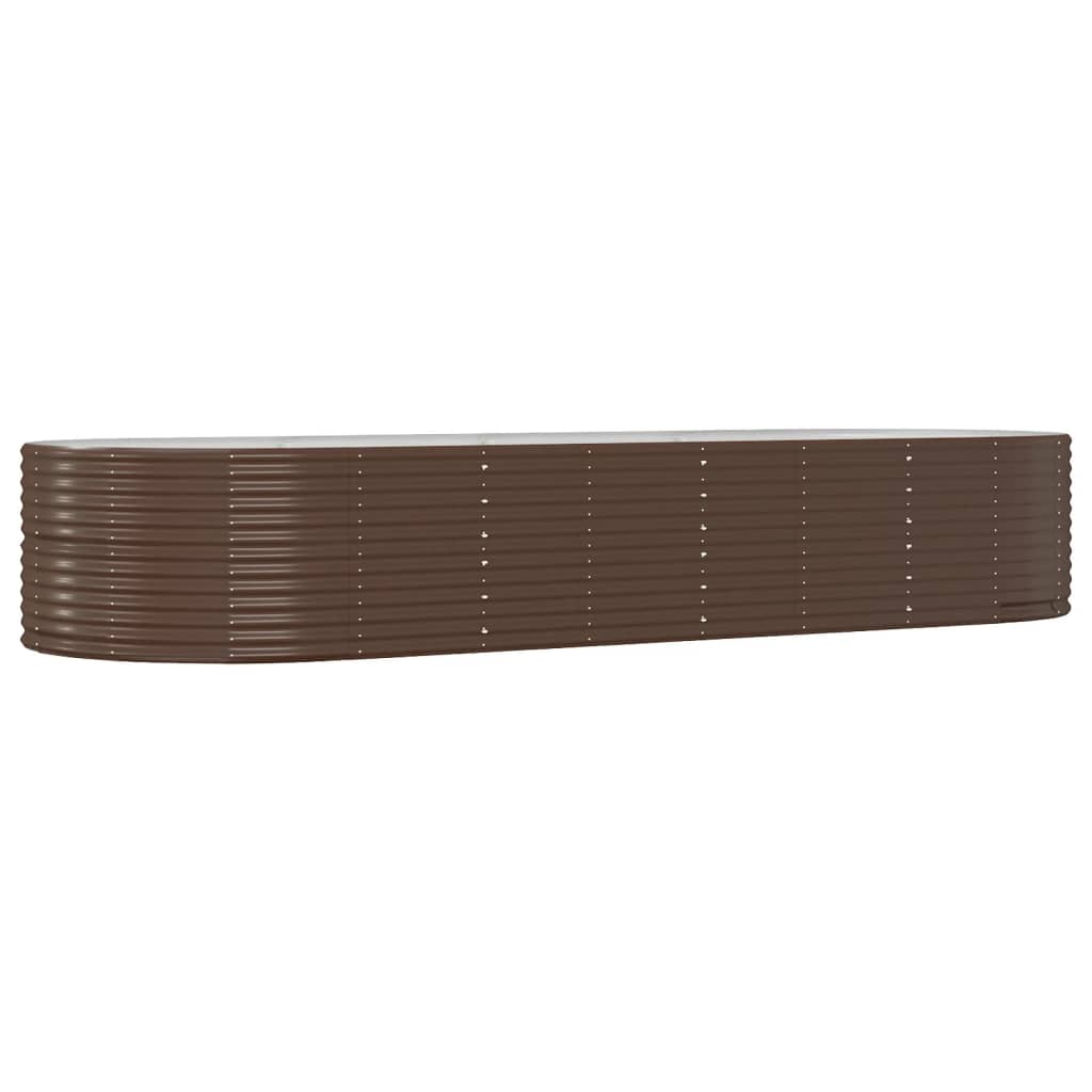 Vidaxl plantenbak 367x140x68 cm gegalvaniseerd staal bruin