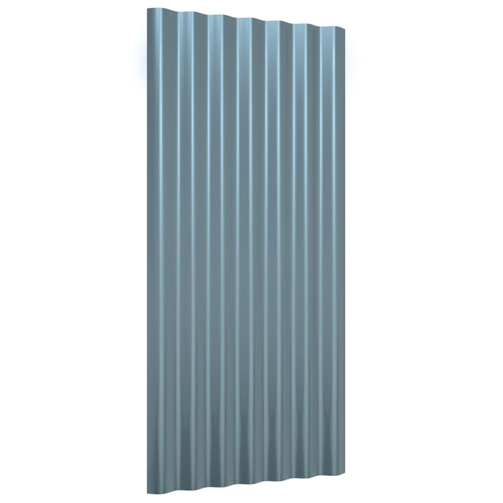 VIDAXL -Dachpanele 12 ST 80x36 cm Pulver -Stahl grau
