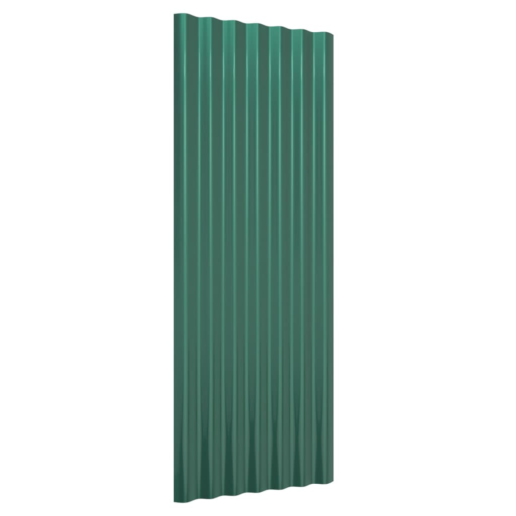 VIDAXL - Dachpaneele 12 Stück 100x36 cm Pulver - Stahlgrün