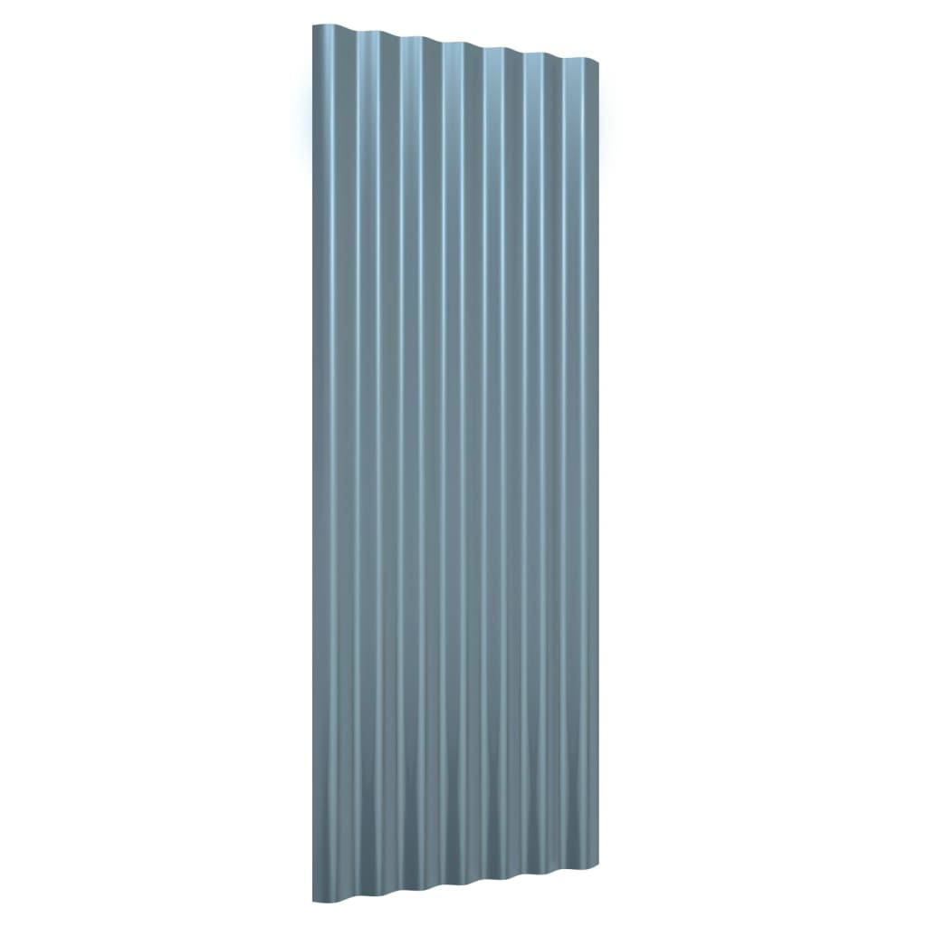 VIDAXL -Dachpanele 12 ST 100x36 cm Pulver -Stahl grau