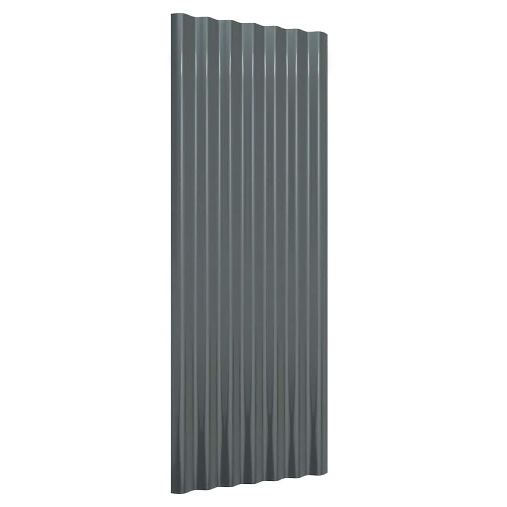 VIDAXL -Dachplatten 12 Stcs 100x36 cm Pulver -beschichteter Stahl -Anthrazit -Verschärfe