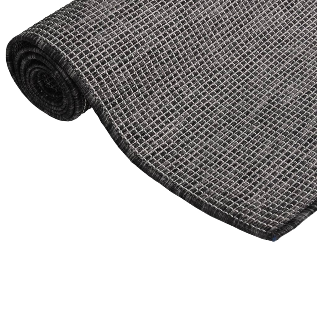 VidaXL Outdoor-Teppich, flachgewebt, 80 x 250 cm, Grau