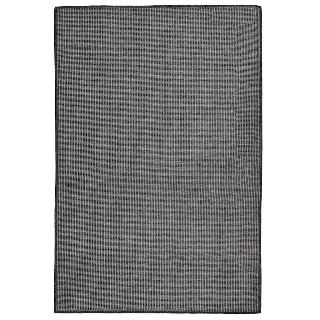VidaXL Outdoor-Teppich, flachgewebt, 120 x 170 cm, Grau