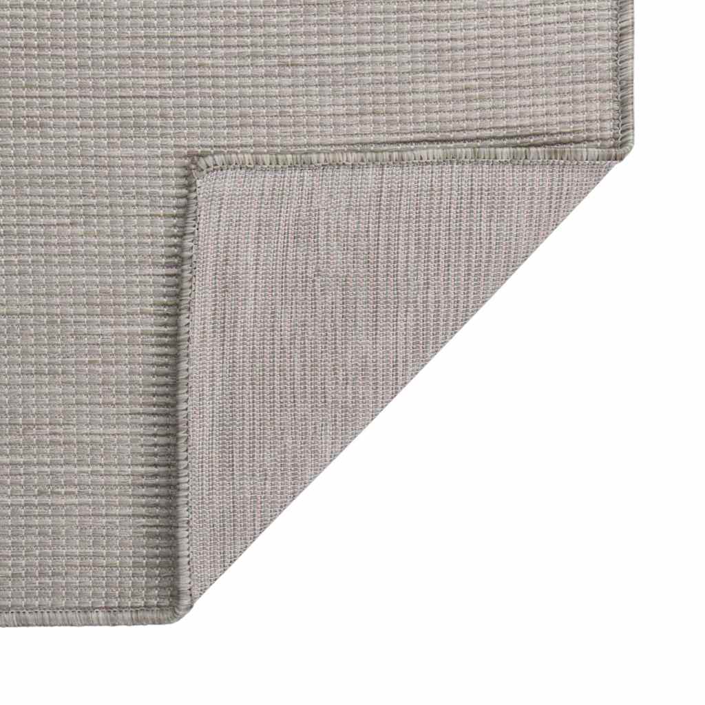VidaXL Flachgewebter Outdoor-Teppich 80x150 cm Taupe