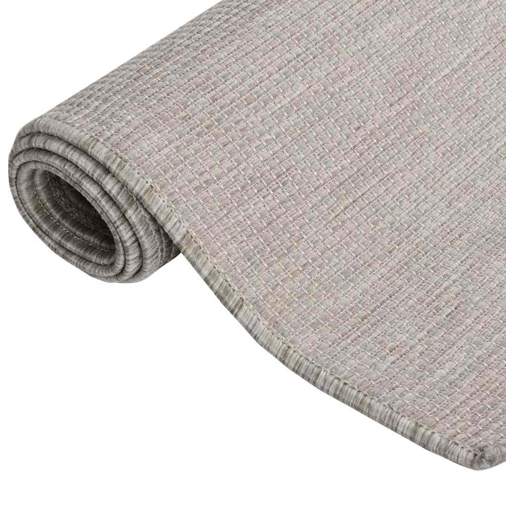 VidaXL Flachgewebter Outdoor-Teppich 80x150 cm Taupe