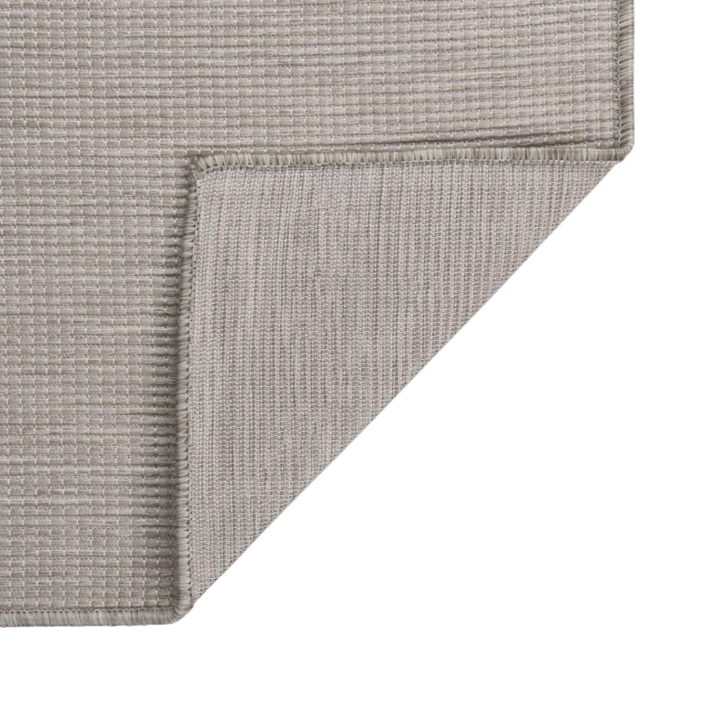 VidaXL Flachgewebter Outdoor-Teppich 80x250 cm Taupe