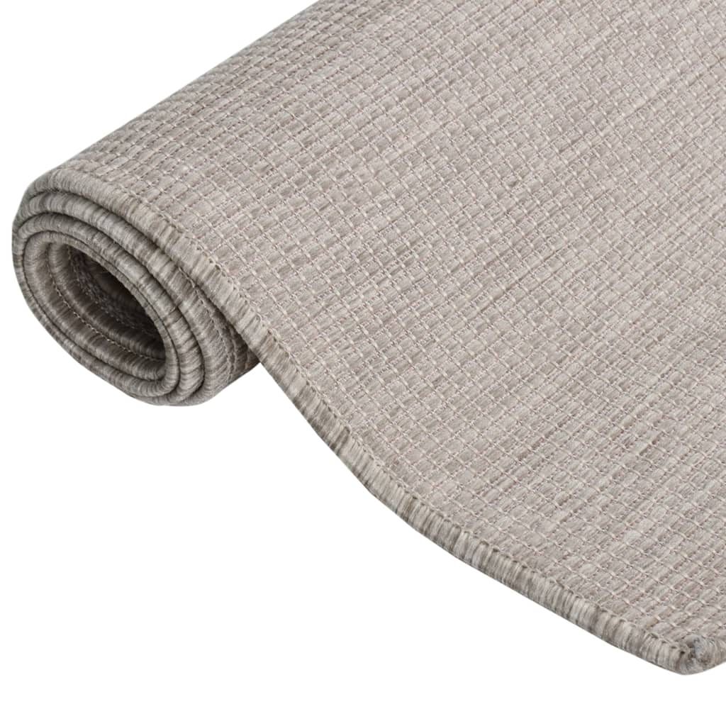 VidaXL Flachgewebter Outdoor-Teppich 80x250 cm Taupe