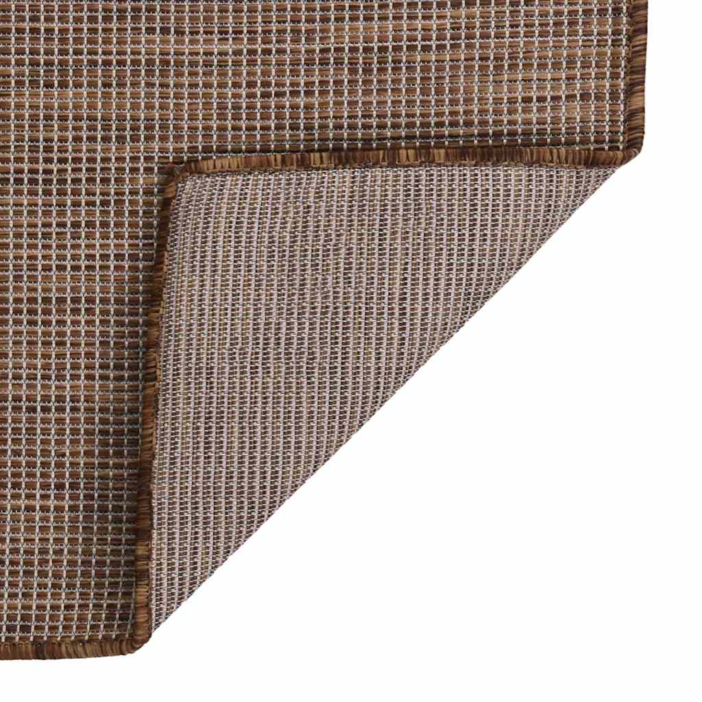 VidaXL Flachgewebter Outdoor-Teppich 80x250 cm Braun