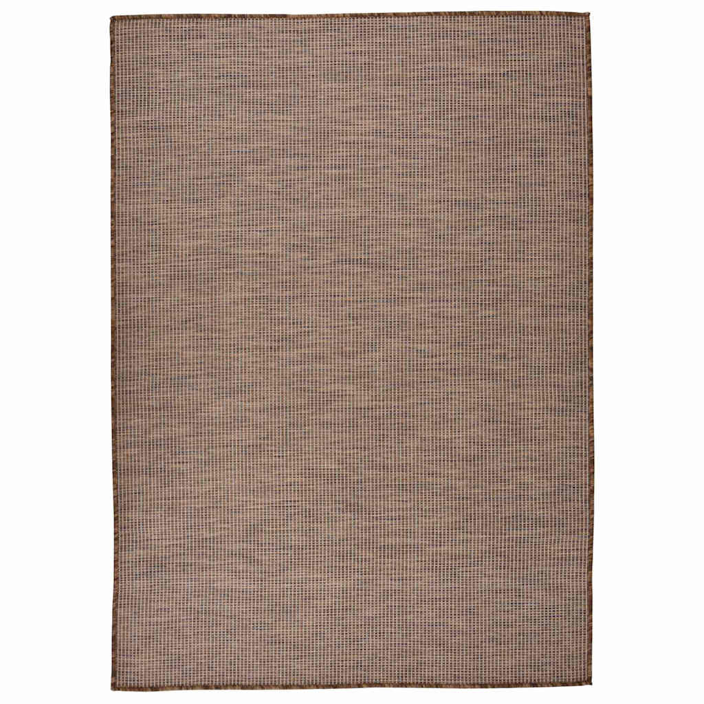 VidaXL Flachgewebter Outdoor-Teppich 140x200 cm Braun