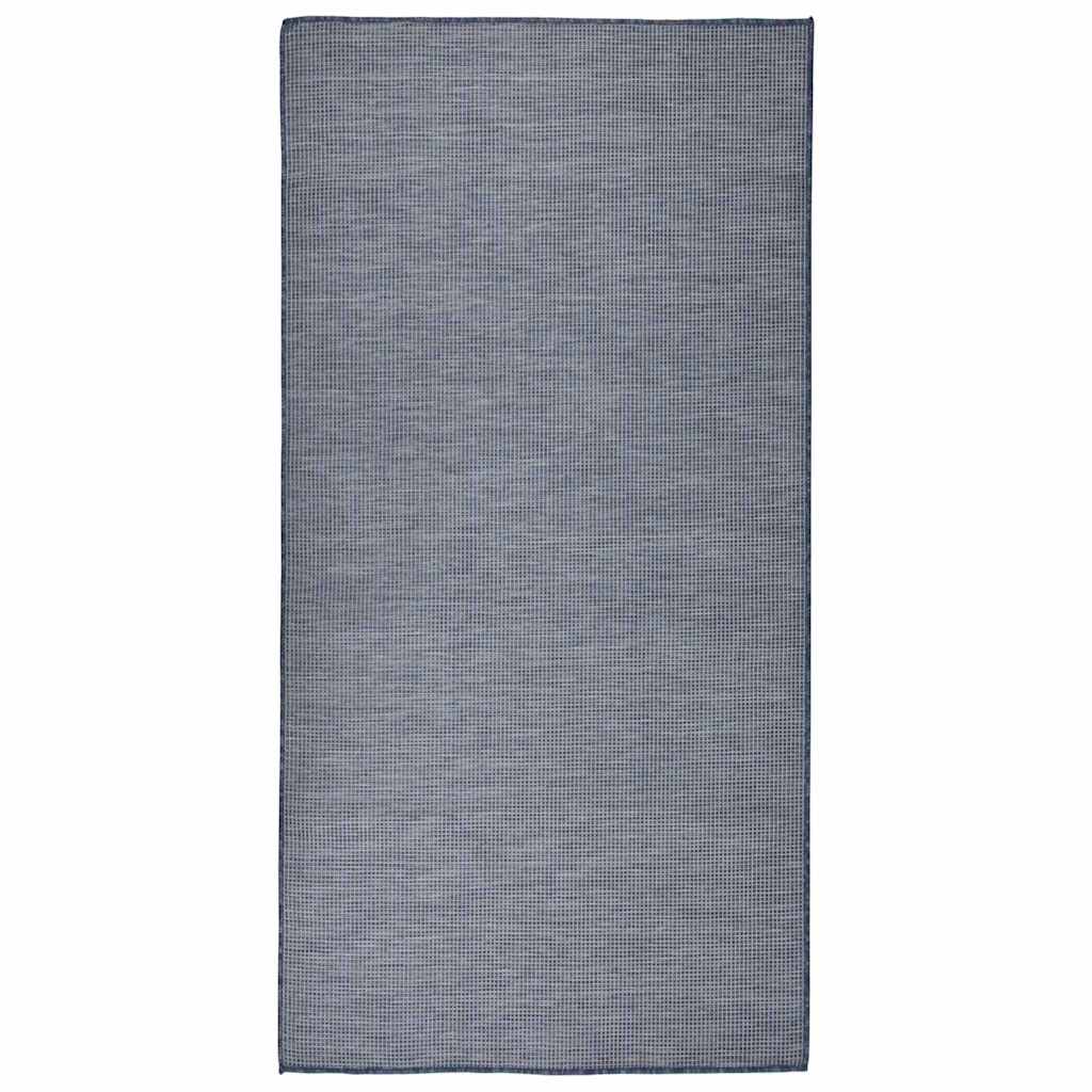 Vidaxl buitenkleed platgeweven 100x200 cm blauw