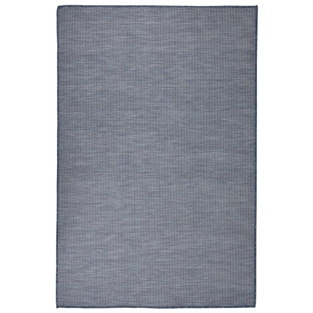 VidaXL Flachgewebter Outdoor-Teppich 120x170 cm Blau